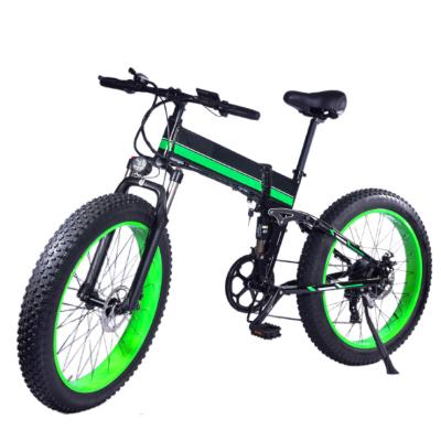 China HOT Aviation Aluminum Alloy Folding Electric Bike 26 Inch Snow Folding Moped Folding Wide Tire 500W Electric Moped Electric Bike for sale