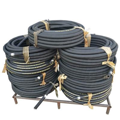 China Hydraulic Fluids Glycol Oil Lubrication Emulsion Hose High Pressure Steel Wire Braided Rubber Hose 3-5 Layers Hose For Hydraulic Oil And Drilling Fluids And Mineral Powder for sale