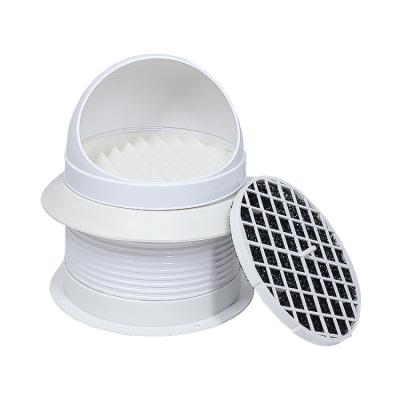 China Durable HVAC Systems Louvered Glass Vent Covers Window Covers Insect Mesh HVAC Waterproof Glass Vent Canopy for sale