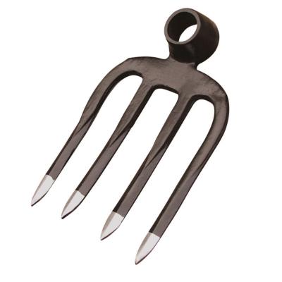 China 30020115 4 tines forged digging fork-hoe steel garden forks round hole eye strong and sharp for sale