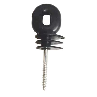 China INS002 galvanized steel screw nails electric fencing insulators screw-in ring insulator wood post insulator for sale