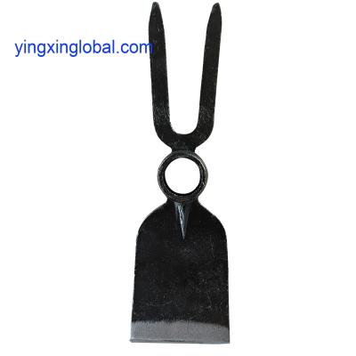 China 30020105 Digging garden farming fork-hoes forged hoes with round hole eye two tines and cutting-spade type for sale