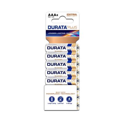 China Home Appliace Durata Plus Extra Heavy Duty Sc8-48 AAA Size 1.5V R03 Zinc Carbon Dry Cell Battery for sale