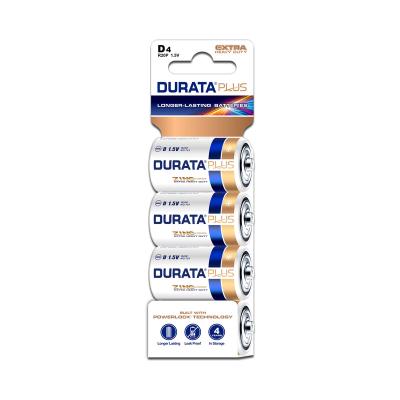 China Home Appliace Durata Plus Extra Heavy Duty Sc4-24 D Size 1.5V R20 Zinc Carbon Dry Cell Battery for sale