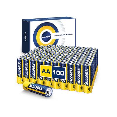 China Alkaline Batteries 100 Max Count Size Home Lr6 1.5V AA Power Appliance Allmax Bulk Pack for sale