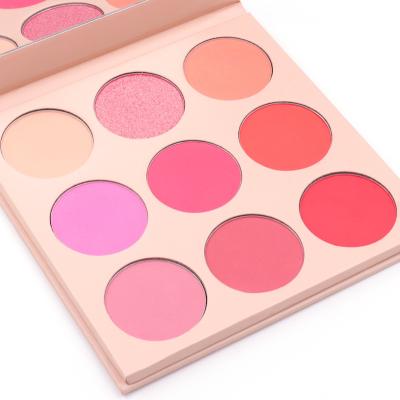 China Waterproof 9 Color Shenzhen Makeup Cosmetics OEM Blusher Palette Private Label Blush for sale