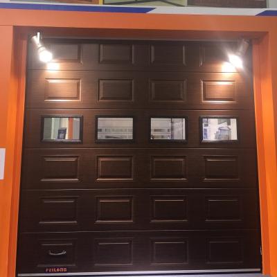 China Modern garage door with walnut timber looking color for sale