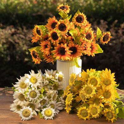 China Large Sunflower Natural Main Hot Sale Artificial Flower China Touch Cheap Artificial Sunflower For Decoration Wedding for sale