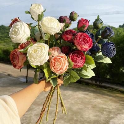 China Competitive wholesale price white roses artificial flowers wedding home decorative china flowers for wedding decorative for sale