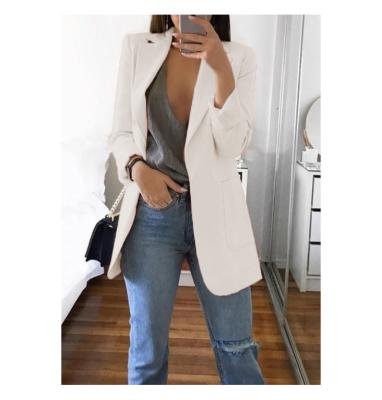 China Slim Lady Anti-Wrinkle Cardigan Solid Color Suit Jacket Long Sleeve Coat Hot Sale Blazer Office Tops Casual Suit Women for sale