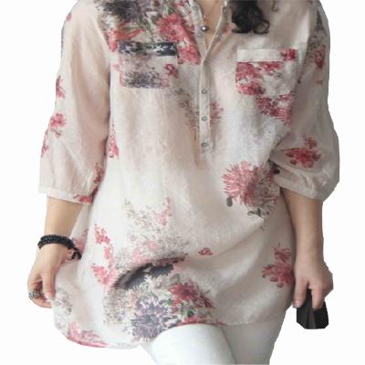 China Fashion Autumn Anti-Shrink Women Fall Tops 2021 Summer Long Sleeve Plus Size Flower Ladies Blouse for sale