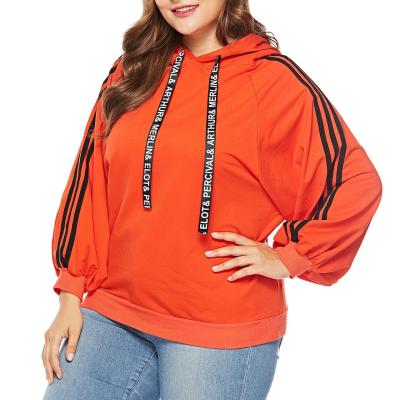 China Viable Hot Sale Custom Womens Long Sleeves Hoodies Fashion Knitted Orange Plus Size Sweatshirt for sale