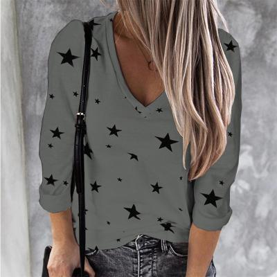 China Amazon casual hot sale plus size women clothing loose long sleeve ladies blouse women tops for sale