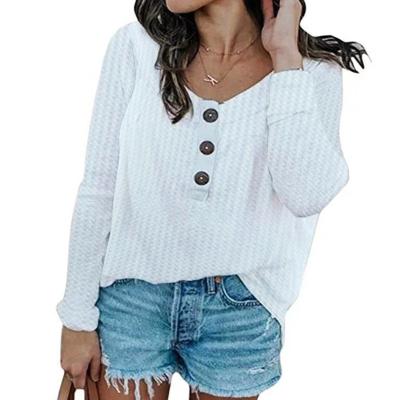 China Wholesale Casual Autumn Plus Size Women's V Neck Sweater Long Sleeved Tops Pullover Blouse for sale