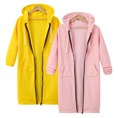 China New Arrival Fashion Sweatshirt Dress Anti-Shrink Women Coat Casual Long Sleeve Zipper Up Pocket Hoodies for sale