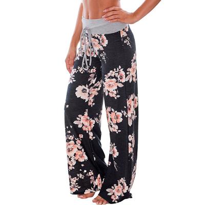 China Wholesale Anti-wrinkle Autumn Plus Size Bohemia Floral Women Long Leg Pants Women Wide Leg Pants And Trousers Women for sale