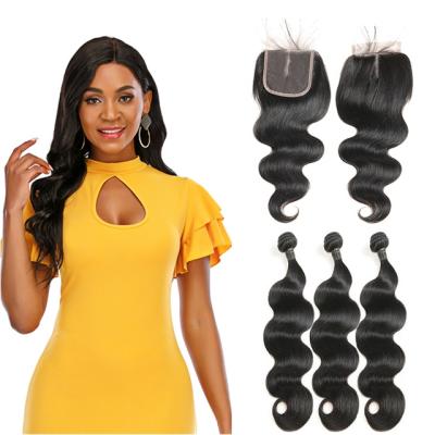 China Body Wave Drop Shipping 8 To 40 Inch Brazilian Body Wave Hair Vendors Bundles With Closure Virgin Hair Cuticle Aligned Hair for sale