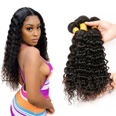 China Free Sample Deep Wave Cheap Mink Brazilian Deep Wave Hair Bundles , 100% Brazilian Hair Bundles With Closure for sale