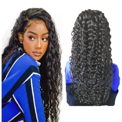 China Brazilian Water Wave Virgin Hair 100 Percent HD Water Wave Lace Front Deep Curly Lace Front Human Hair Wigs Wave Frontal Wig for sale