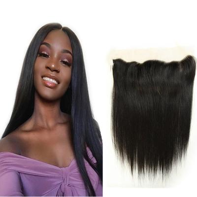 China Hd Straight Lace Frontal Ear To Ear Swiss Virgin Brazilian Straight Hair Lace Closure 13X4 Ear Lace Frontal Closure for sale