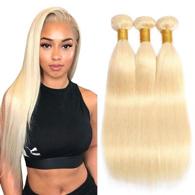 China Silky Straight Wave Cuticle Aligned Virgin Hair Vendor 613 Blonde Straight Curly Bundles With Frontal Closure Peruvian Hair Extension for sale