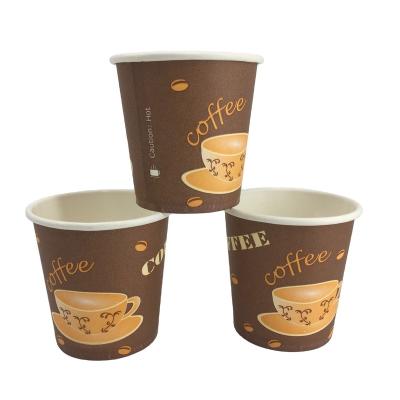 China Disposable Flexo Printing Custom Printed Disposable Food Grade Cold Drinks Single Wall Paper Cups With Lids for sale