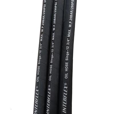 China Water Hose SAE100 Rubber Fiber Reinforced R6 Hydraulic Industrial Rubber Hose for sale