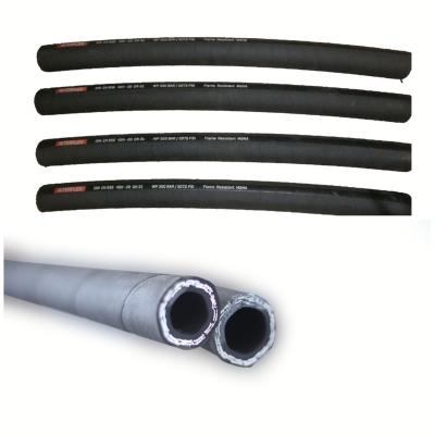 China Oil Rubber Hose Customized Braided Steel Wire Reinforced Oil Pipeline Flexible Hydraulic Rubber Hose Assembly for sale