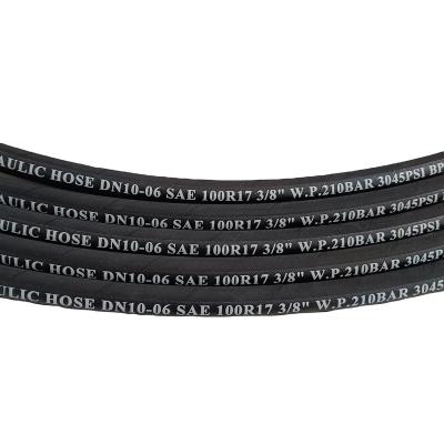 China Steel Wire Rubber Braided High Pressure Rubber Hose Oil Hydraulic Hose SAE 100R17 3/8