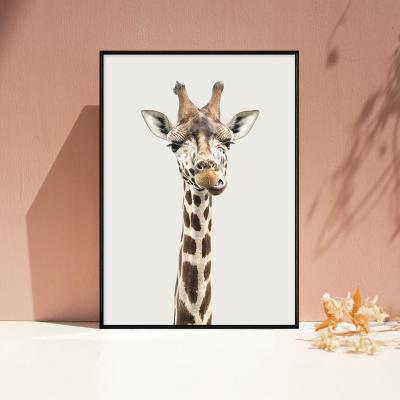 China Abstract Creative Art Frames Giraffe Animal Painting With Frame for sale