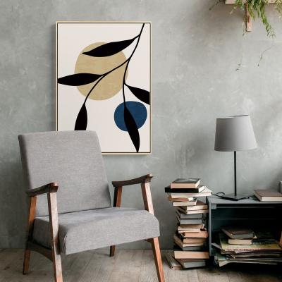 China Abstract Canvas For Picture Frame Leaf Painting With Frame Art Minimalist Hotel Interior Design for sale