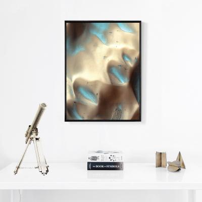 China Abstract Frames For Oil Paintings On Cloudy Canvas With Gold Sands Painting With Frame Outer Space Wall Art Bedroom Wall Decor for sale