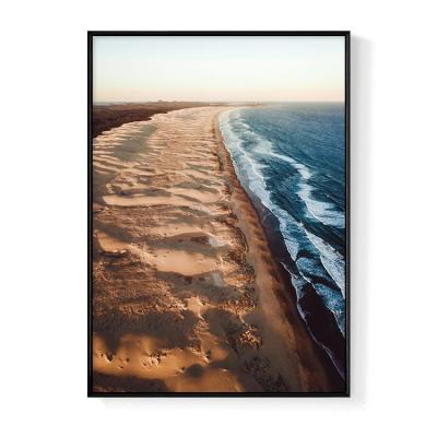 China Abstract Beach Waves Home Painting With Frame for sale