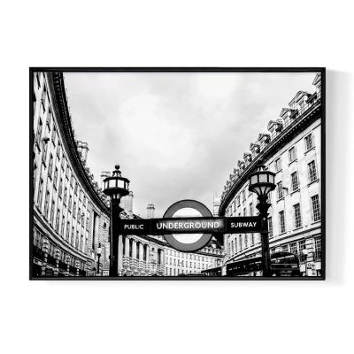 China Art Deco Home Decor Wall Art Prints London Street Painting With Frame Scene Photography Wall Art Gallery Wall Poster Black And White Deco for sale