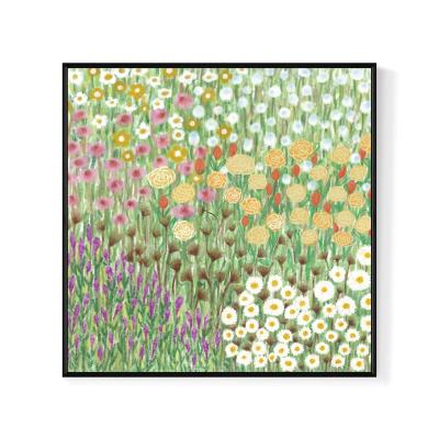 China Abstract Print Spring Flowers Framed Decorative Framed Art Square Housewarming Gift for sale