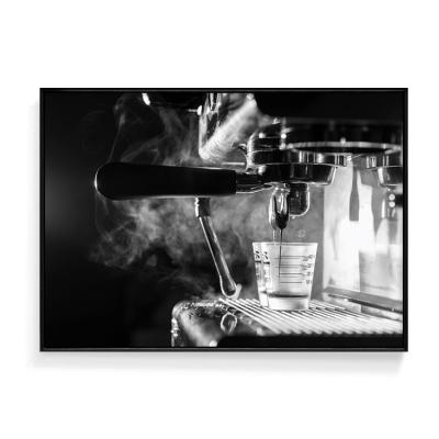 China Framed Abstract Printed Pictures Cafe Painting With Frame Black And White Dining Room Art Kitchen Poster for sale