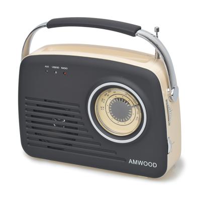 China 2020 Popular Portable Home Broadcast Adjustable Frequency Retro Radio With USB / SD for sale