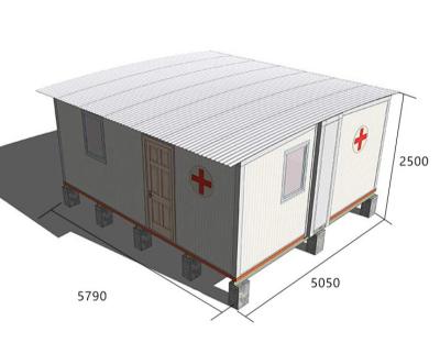 China Customized Q355 H Beam Steel Frame Hospital 0.376mm THC Sheet Prefab Barn Homes for sale