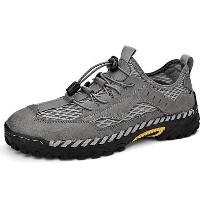 China Lightweight Outdoor Breathable Hollow Out Mountaineering Shoes Men's Casual Shoes Soft-soled Mesh Increasing Net Foot Cloth Trace St for sale