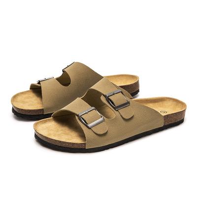 China Burken lightweight sandals slippers wear a pair of sandals with a pair of cross sandals and rub the leather sole, flat, cork retro for sale