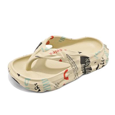 China Lightweight Fashionable Soft Eva Slippers For Outdoor Leisure-Slip Slipper With Thick Soles And Step On Light Feeling Men's Graffiti Florida Florida for sale