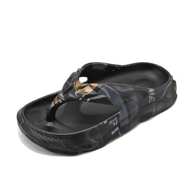 China Cushioning the border men's flip-flops waterproof slip-resistant summer wear the new soft-soled men's printed sandals thick-soled soft-soled for sale