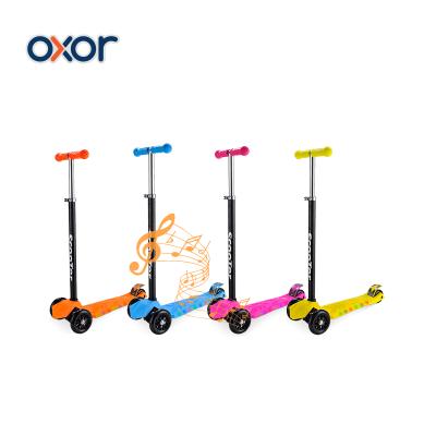 China Kids Scooter With Led A Music 3 Wheel Kick Scooter Kids 3 Height Adjustable Level Pedal Folding Scooter With LED Platform Music for sale