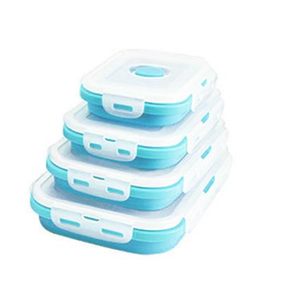 China Eco-friendly Eas Storage Food Container Collapsible Collapsible and Stackable Collapsible Silicone Freshness Preservation Container for sale