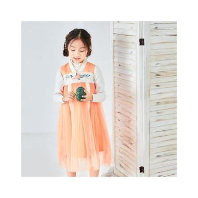 China Factory Kids Flower Girl Dress Breathable Polyester Embroidered Vest Skirt for sale