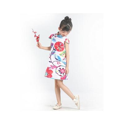 China New Modern Summer Children's Child Cheongsam Qipao Dress OEM Aftermarket Support Girls Chinese Traditonal Chinese 110-120-130-140-150-160 for sale