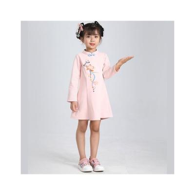 China OEM Service High Quality Chinese Traditional Qipao Cheongsam Girl Long Sleeve Children Kids Back Traditonal 110-120-130-140-150-160 Chinese for sale