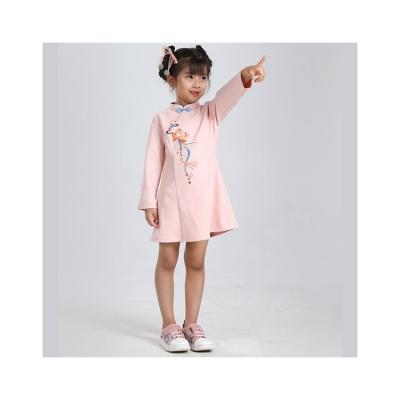 China Chinese Style Long Sleeve Children's Clothing Girls Cheongsam Dress 110-120-130-140-150-160 for sale