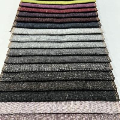 China Water Resistant Light Weight 100% Linen Polyester Upholstery Fabric Plain Weave Sofa Furniture Linen Fabric for sale