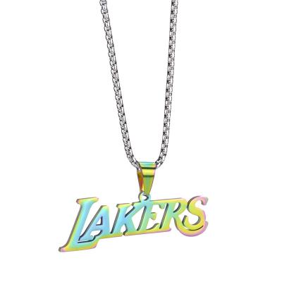 China Black Mamba Kobe Lakers Lakers Environmental Friendly Logo Commemorative Titanium Steel Pendant Necklace for sale